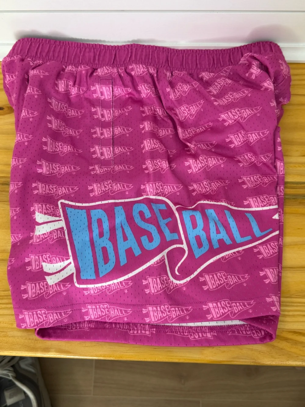 Magenta Kids Athletic Shorts with BAS Graphic